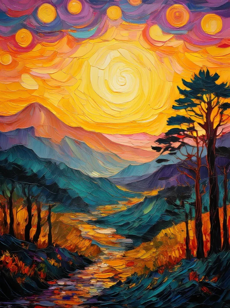 Sunset Symphony: A Landscape of Colors and Serenity 🌄